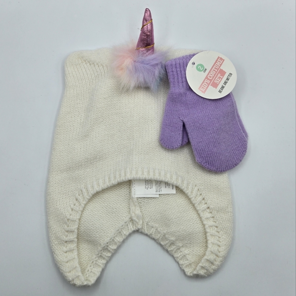 Unicorn Costume Beanie and Mitten Kid's Costume Set